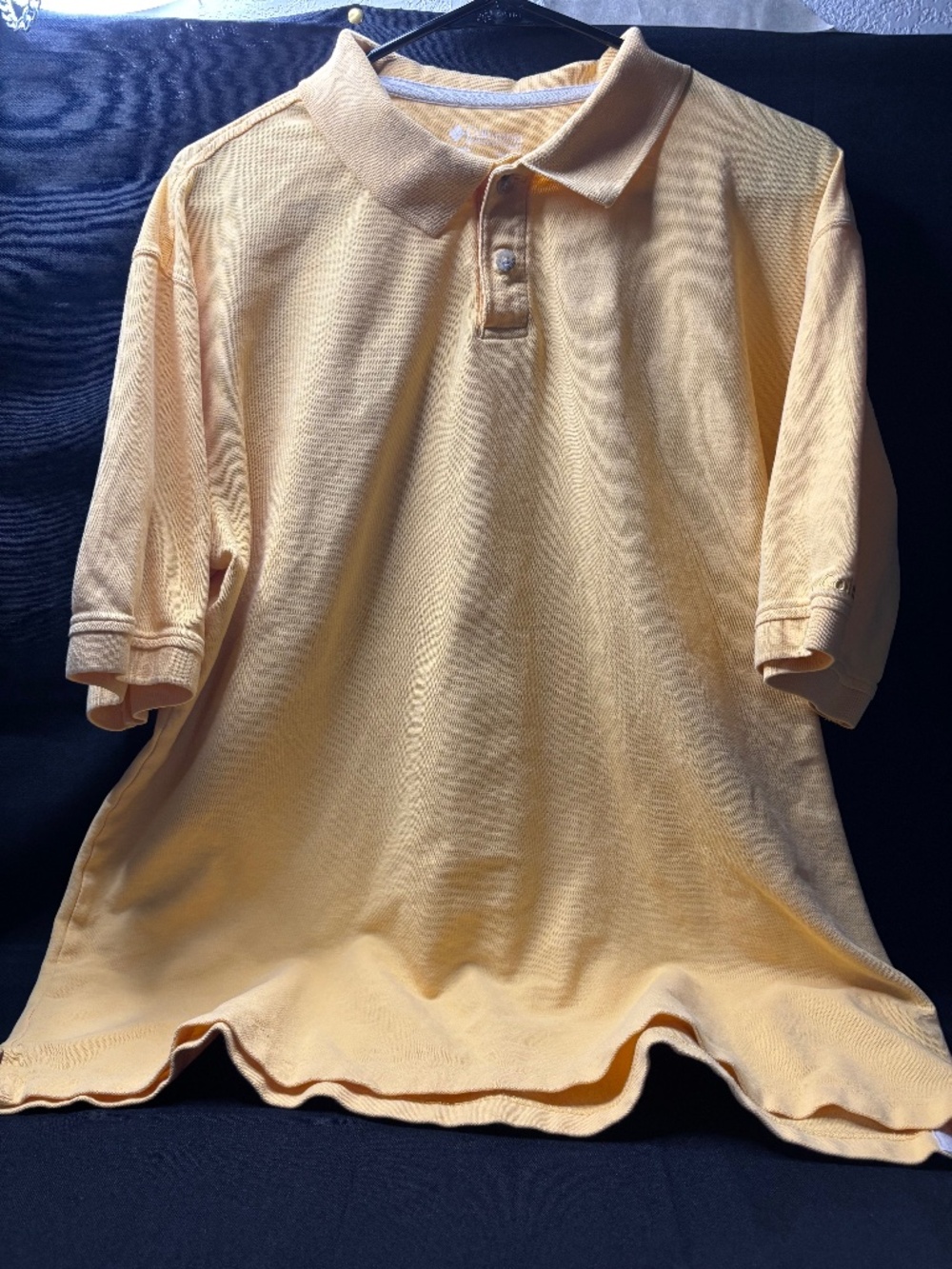 Columbia Sportswear Mens Large Yellow Polo Short Sleeve Shirt